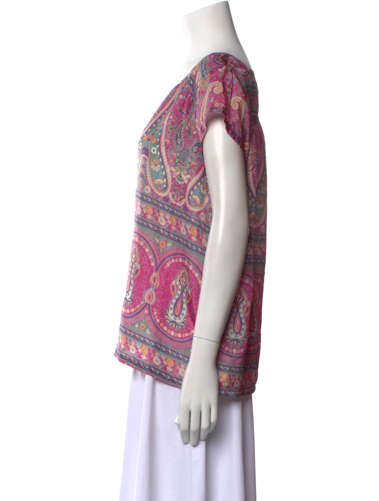 Calypso St. Barth Silk Paisley Print Blouse